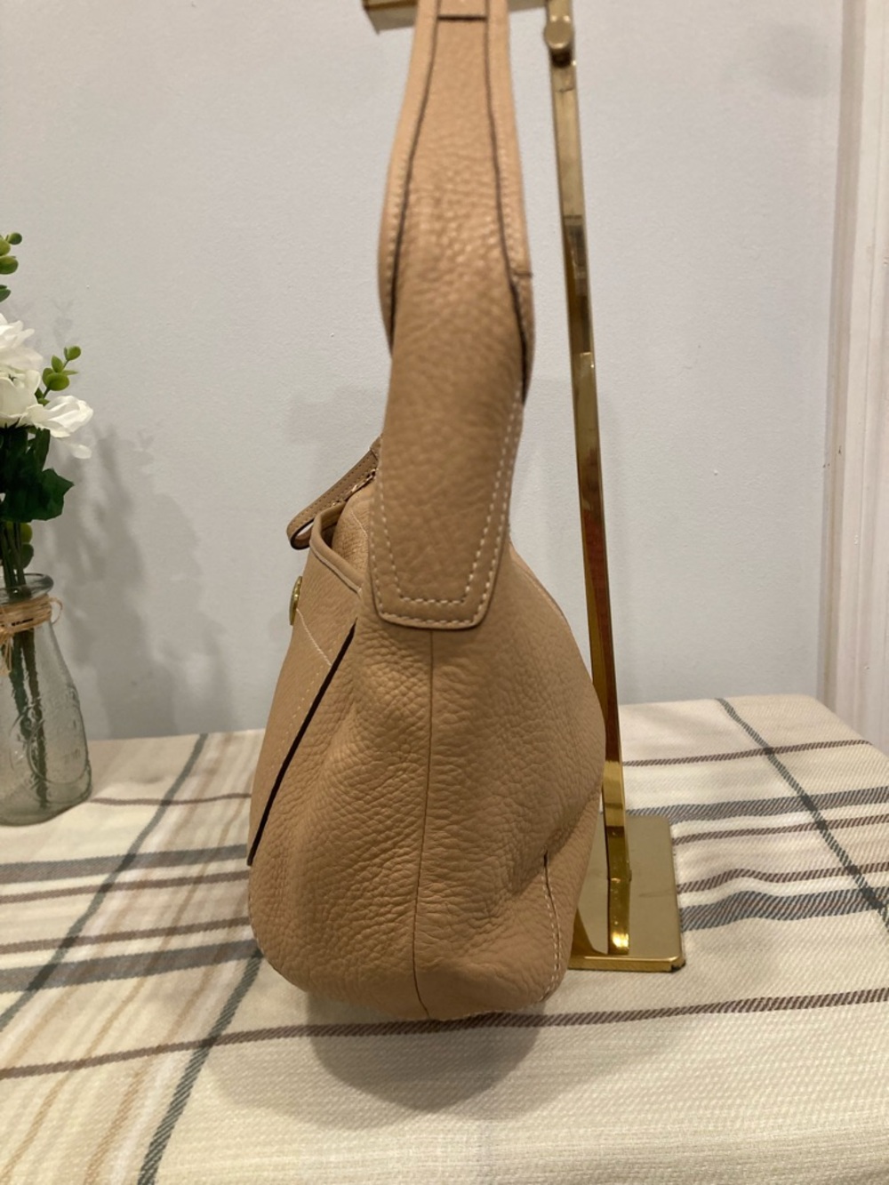 Coach Ergo Pebbled Leather Hobo Bag Tan Camel Shoulder Bag Style 11612 - Picture 3 of 10